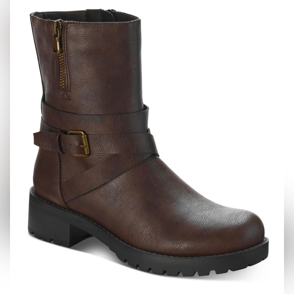 New Sun + Stone Luhged Sole Motorcycle Ankle Boots